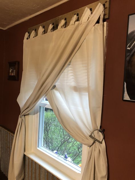 Horse Bit Curtain Tie Back, Victorian Window Treatments, Cabin Window Treatments, Coastal Window Treatments, Cabin Curtains, Rustic Window Treatments, Cabin Windows, Farmhouse Window Treatments, Victorian House Interiors