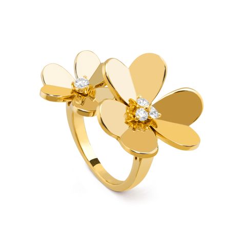 Frivole Between the Finger Ring, yellow gold, round diamonds; diamond quality DEF, IF to VVS. Van Cleef Frivole, Van Cleef & Arpels, Watch Cufflinks, 18k Gold Bracelet, Van Cleef And Arpels, 18k Gold Necklace, 18k Gold Earrings, 18k Gold Ring, Finger Rings