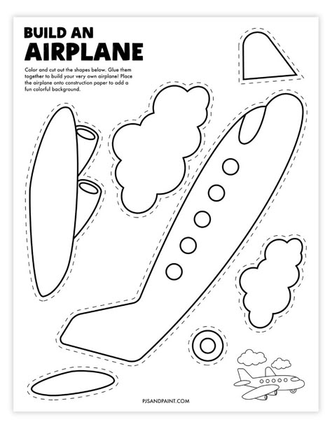 Helicopter Craft Preschool, Cut Out Crafts For Kids, Transportation Crafts Preschool, Printable Crafts For Kids, Helicopter Craft, English Preschool, Airplane Template, Plane Crafts, Train Crafts