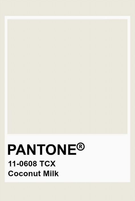 Embrace the serene elegance of Pantone Coconut Milk 11-0608 TCX, a color that exudes a sense of calm and sophistication. Perfect for creating a minimalist aesthetic, this soft, creamy hue can transform any space into a tranquil oasis. Whether you're looking to refresh your home decor, update your wardrobe, or find inspiration for your next creative project, Coconut Milk offers a versatile palette that pairs beautifully with both bold and neutral tones. Let this gentle shade inspire a fresh start and bring a touch of understated elegance to your life. Coconut Milk Color Palette, Pantone Neutral Colors, Pantone Coconut Milk, Coconut Color Palette, Beef Lombardi, Pantone White, Beige Color Palette, Milk Color, Pantone Colors