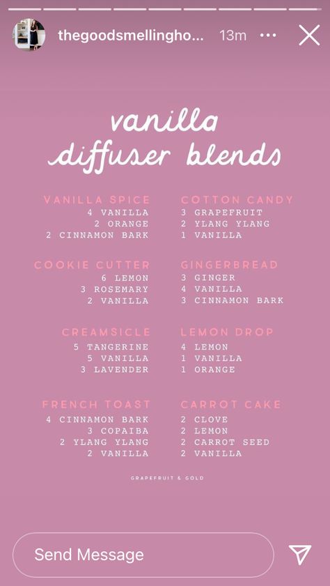 Dessert Essential Oil Blends, Vanilla Oil, Essential Oil Perfumes Recipes, Perfume Recipes, Essential Oils Cleaning, Vanilla Essential Oil, Young Living Essential Oils Recipes, Essential Oil Diffuser Blends Recipes, Yl Essential Oils