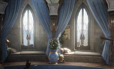 Hogwarts Ravenclaw Common Room, Ravenclaw Dorm Room, Ravenclaw Dormitory, Ravenclaw Bedroom, Hogwarts Dorm, Ravenclaw Room, Hogwarts Interior, Ravenclaw Common Room, Castle Bedroom