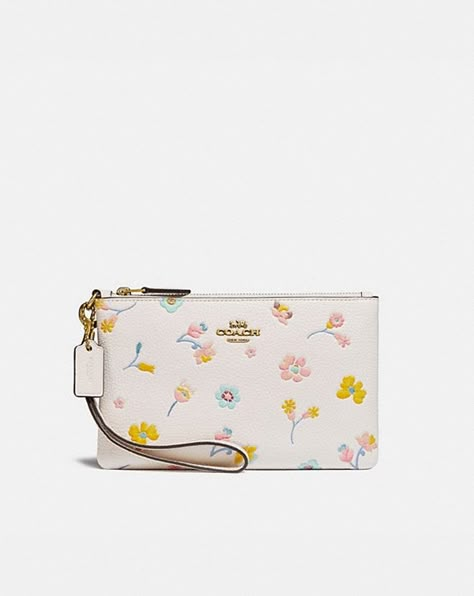 Coach Flower Wallet, Cute Coach Wallet, Coach Wallets, Coach Floral, Small Wristlet, Delicate Watercolor, Watercolor Floral Print, Spring Bags, Cute Wallets