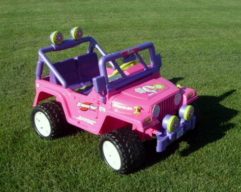 Barbie Jeep Barbie Jeep Wrangler, Wrangler Aesthetic, Savannah Core, Barbie Truck, Barbie Jeep, Chapell Roan, Nostalgic Things, Kids Jeep, Barbie Car