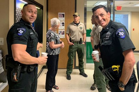 Oct 2, 2019 National Coffee With A Cop Day Coffee With A Cop, Support Police, Police Support, Michael Roberts, Ups Delivery, Police Officers, Designer Engagement Rings, Police Officer, Engagement Rings