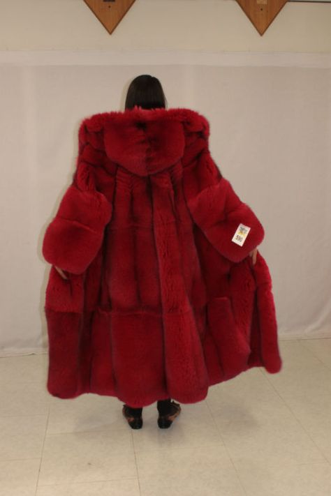 dyed red hooded fox fur coat Red Fur Coat Aesthetic, Red Faux Fur Coat Outfit, Fur Jacket Dress Outfit, Hooded Fur Coat, Red Fur Coat Outfit, Red Fur Jacket, Fur Coat Aesthetic, Red Faux Fur Coat, Red Fur Coat