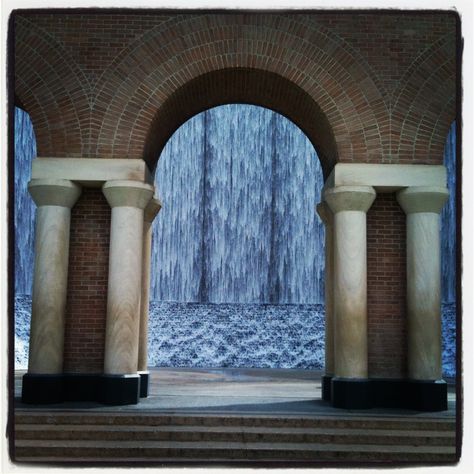 Water wall - Houston TX. Such a romantic place to go! Hey Sister, Houston Neighborhoods, Houston Travel, Texas Trip, Iphone Pics, Texas Roadtrip, Water Wall, Photoshoot Locations, Arch Shape