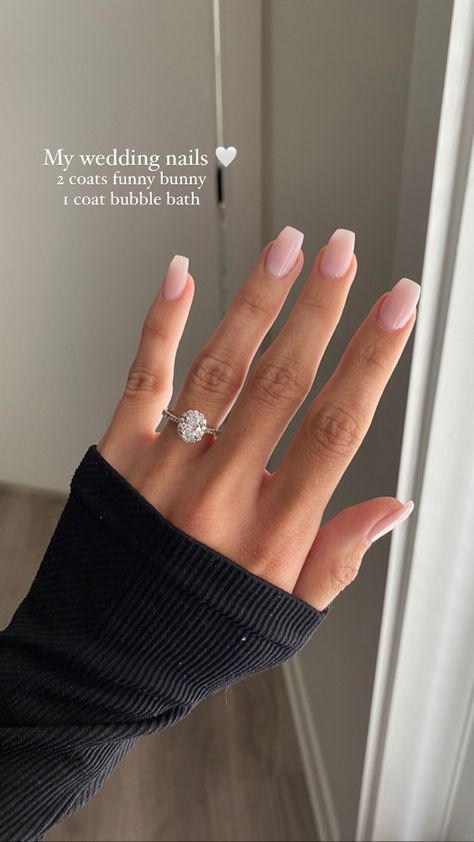 Natural Nail Ideas Acrylic, Engagement Nails, Bridesmaids Nails, Wedding Nails For Bride, Bride Nails, Neutral Nails, Dipped Nails, Girls Nails, Bridal Nails