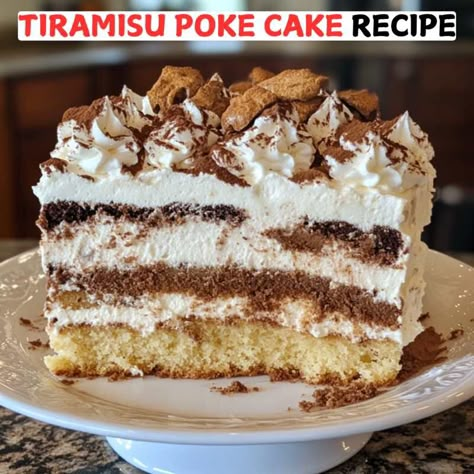 Pioneer Woman Espresso Cream Poke Cake, Poke Cake Tiramisu, Espresso Cream Poke Cake Pioneer Woman, Pioneer Woman Espresso Poke Cake, Tiramisu Dump Cake, Poke Cakes Recipes Easy, Tiramisu Poke Cake Recipe, Poke Cakes Recipes, Poke Cake Recipes Easy