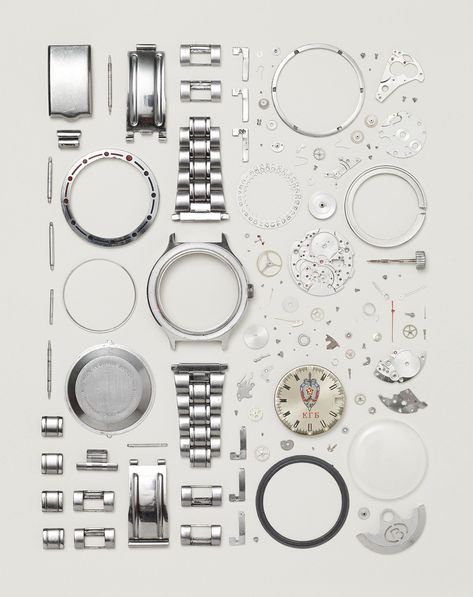 Mechanical Watch — Component Count: 130 14 Pieces Of Dissected Technology That Will Blow Your Mind Watch Exploded View, Todd Mclellan, Knolling Photography, Russian Watches, Things Organized Neatly, Editorial Inspiration, Exploded View, Best Watches For Men, Watch Parts