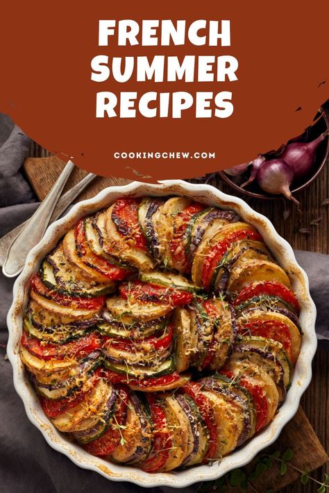 French Summer Meals, Summer French Recipes, French Summer Food, French Summer Recipes, French Lunch Ideas, French Cousine, Summer Ratatouille, French Salad Recipes, French Vegetarian