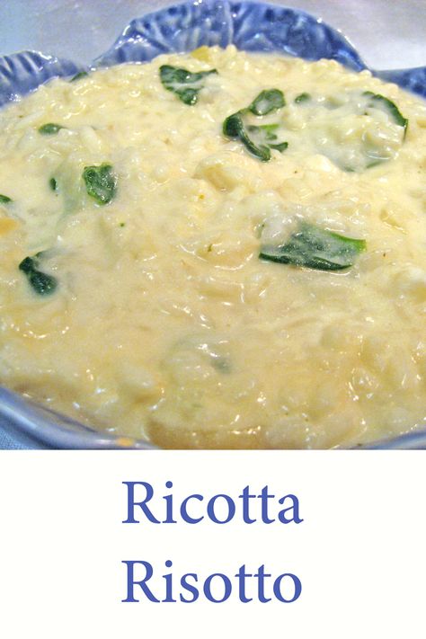 Ricotta Risotto Ricotta Risotto, Recipe For Spinach, Spinach Risotto, Easy Risotto, Spinach And Ricotta, Arborio Rice, Creamy Spinach, Risotto Recipes, Ricotta Cheese