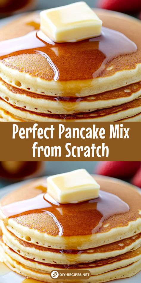 Learn how to make the perfect pancake mix from scratch! This recipe creates light, fluffy pancakes that everyone will love. How To Make Pancakes Fluffy, How To Make Pancake Mix From Scratch, Pancake Recipe No Baking Soda, Recipe For Pancakes From Scratch, Best Pancakes From Scratch, Disney Pancakes Recipe, How To Make Pancake Batter, Dry Pancake Mix Recipe, Premade Pancake Mix Recipes