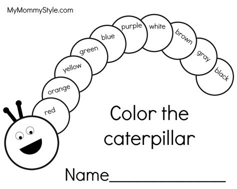 The Very Hungry Caterpillar Activities, Hungry Caterpillar Activities, Bug Activities, Coloring Worksheets, English Activities For Kids, Free Preschool Worksheets, Preschool Colors, Shapes Worksheets, Activities Worksheet