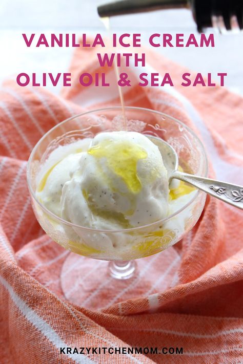 Olive Oil And Sea Salt Ice Cream, Olive Oil Ice Cream Recipes, Vanilla Ice Cream With Olive Oil, Ice Cream With Olive Oil, Ice Cream Olive Oil Sea Salt, Air Fryer Buffalo Cauliflower, Olive Oil Ice Cream, Mediterranean Desserts, Best Vanilla Ice Cream