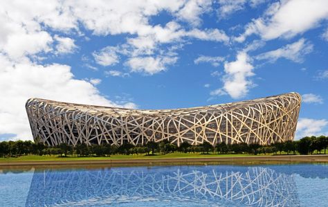 Beijing National Stadium, Beijing, 2008 Beijing National Stadium, Tensile Structures, Olympic Village, Best Architecture, The Olympic Games, Santiago Calatrava, National Stadium, Ski Jumping, Sports Complex