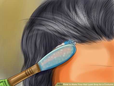 4 Ways to Make Your Hair Look Gray for a Costume - wikiHow Kids Old Man Costume, Kids Old Lady Costume, Old Man Makeup, Grey Hair Diy, Old People Costume, Old Lady Halloween Costume, Old Lady Halloween, Old Lady Makeup, Granny Costume