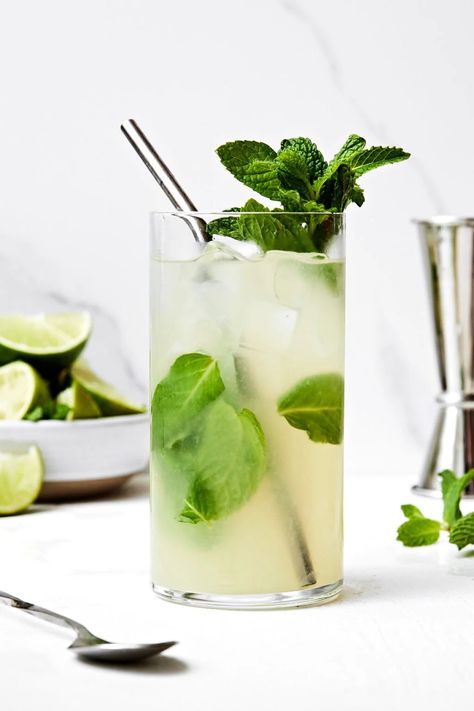 This classic mint mojito is one of my go-to summer cocktails. It’s quick to make with five simple ingredients and flavored with refreshing, citrusy, minty-fresh goodness. Cocktails Spring, Best Mojito Recipe, Mint Mojito, Mojito Recipe, Minty Fresh, Summer Cocktail, Club Soda, Fresh Lime, Summer Cocktails