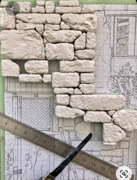 Wargaming Terrain, Miniature Rooms, Stone Walls, Miniature Diy, Miniatures Tutorials, Miniature Houses, Miniature Crafts, Miniature House, Miniature Model