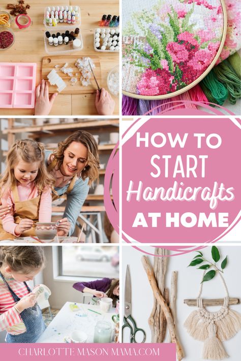 Handicrafts For Kindergarten, Summer Homeschool, Kids Handicraft, Charlotte Mason Homeschool, Homeschool Crafts, How To Start Homeschooling, Hand Crafts For Kids, Simple Crafts, Homeschool Planning