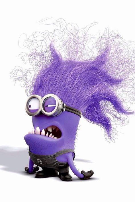 Minion gone crazy Purple Minion Costume, Purple Minion, 3 Minions, Purple Minions, Minion Love, Minions Minions, Minion Costumes, Minion Banana, Funny Minion Memes