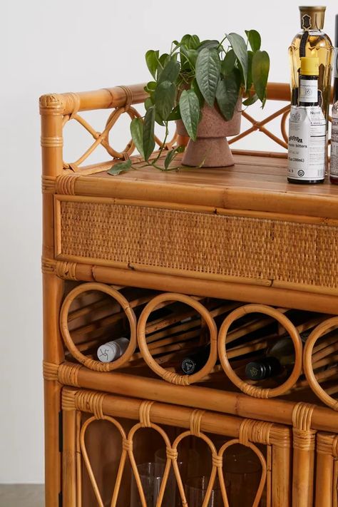 Melody Rattan Bar Cart | Urban Outfitters Kitchen Cream, Sofa Desk, Rattan Bar Cart, Kitchen Living Space, Home Decor Eclectic, Rattan Bar, Shoe Cupboard, Dining Lounge, Luxe Decor