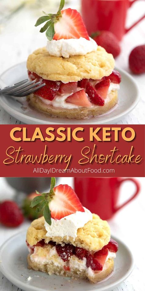 Keto Strawberry Shortcake, Strawberry Shortcake Recipe, Keto Bread Recipe, Strawberry Shortcakes, Postre Keto, Strawberry Shortcake Recipes, Shortcake Recipe, Low Carb Low Sugar, Keto Cake