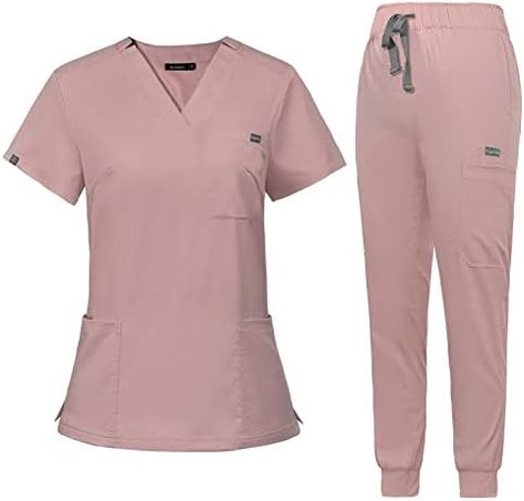 VIAOLI Scrubs for Women Set Scrub Top &Jogger Pant Workwear Clinical Modern Athletic Suit Medical Uniforms (10 Pockets) Women Scrubs, Scrubs For Women, Scrubs Nursing Uniforms, Work Coveralls, Neck Yoga, Scrubs Uniform, Medical Uniforms, Nurse Uniform, Scrubs Nursing