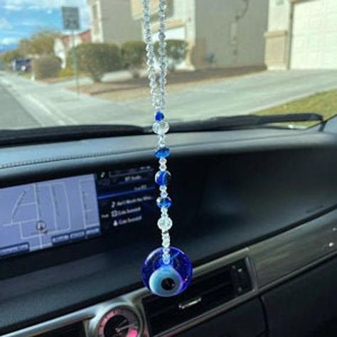 Evil Eye Car Accessories, Evil Eye Car Decor, Car Mirror Accessories Beads, Evil Eye Car Charm, Evil Eye Car Hanging, Car Trinkets, Bead Car Charm, Magic Objects, Car Suncatcher