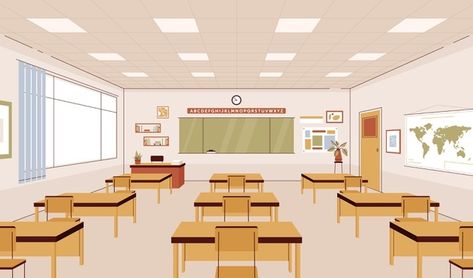 Classroom Illustration, Background For Video, Class Background, Bg Reference, Children's Book Layout, Dorm Room Layouts, Class Clown, Background School, Dr. Seuss Book