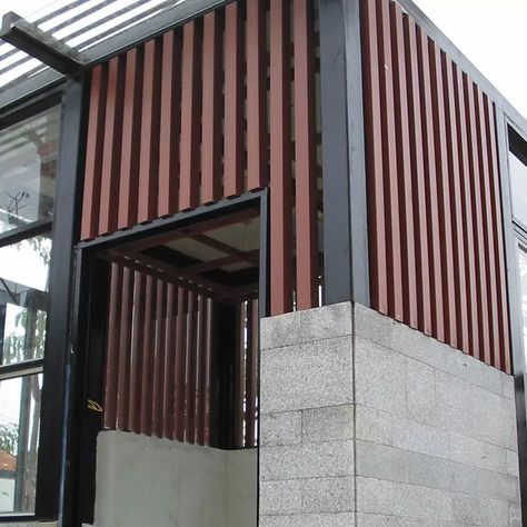 Outdoor Wall Cladding, Office Revamp, External Wall Cladding, Wall Cladding Designs, Outdoor Wall Panels, Wood Panelling, Exterior Wall Cladding, Cladding Design, Wood Plastic Composite