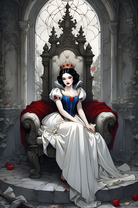 Character Inspiration Princess, Princess Core Outfit, Calligraphy Flowers, Snow White Art, Princess Illustration, Disney Princess Artwork, Dark Disney, Finding The One, Unique Makeup