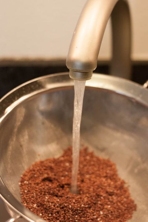 Most recipes call for rinsing quinoa vigorously for a few minutes before cooking it, claiming that it will wash away a bitter natural coating that coats the quinoa seeds. But is this step really necessary? We decided to test it and find out! Quinoa Seeds, Kitchen Skills, Cooking 101, Cooks Illustrated, Cooking Lessons, Paula Deen, How To Cook Quinoa, Basic Recipes, Frozen Desserts