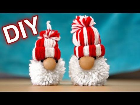 Gnome Made From Toilet Paper Roll, Toilet Paper Roll Gnome Hats, Craft Gnomes How To Make, Toilet Paper Roll Gnome Ornaments, Toilet Paper Roll Santa Hat, Gnome Toilet Paper Roll, Yarn Hats With Toilet Paper Rolls Gnome, Toilet Paper Tube Gnomes, Toilet Roll Hats