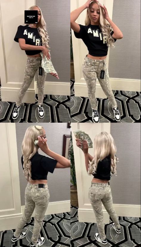 Birthday Outfits With Jeans, Birthday Outfits For 16th Birthday, Amiri Birthday Outfit, Outfit With Amiri Shoes, Ptso Ideas Outfits Birthday, Amiri Outfit Ideas, Black Amiri Shoes Outfit, Amiri Outfits Black Women, Flyshitonly Quote