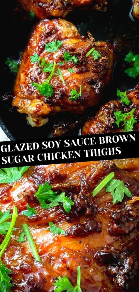 Brown Sugar Chicken Thighs, Chicken Legs In Air Fryer, Chicken Thighs Crockpot, Chicken Thighs Instant Pot, Asian Marinade For Chicken, Sticky Chicken Thighs, Recipes Chicken Thighs, Chicken Thighs In Oven, Garlic Brown Sugar Chicken