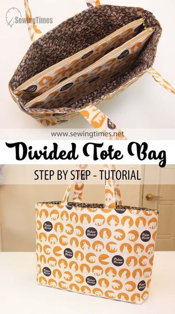 Divided Bag Pattern, Organizer Bag Pattern, Diy Carry On Bag, Purses With Lots Of Pockets, Free Pattern Bag Sewing, Sewing Project Bag Pattern, Handbag Diy Sewing Projects, Free Messenger Bag Sewing Pattern, Divided Tote Bag Pattern