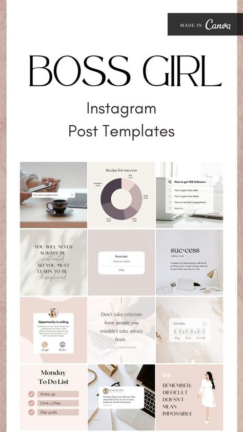 20 Girl Boss Instagram Templates, Entrepreneur Instagram Feed, Canva Instagram Templates Consulting Instagram Feed, Boss Babe Instagram Feed, New Drop Instagram Post, Professional Instagram Feed, Business Instagram Feed, Medical Instagram, Canva Instagram Post, Canva Instagram Templates, Brand Colours