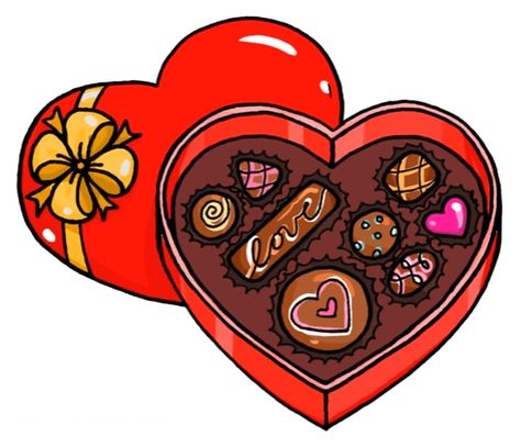 Box of Chocolate Box Of Chocolates Tattoo, Box Of Chocolates Drawing, Chocolates Drawing, Chocolate Drawing, Draw A Box, Sweet Tattoos, Box Of Chocolates, Doodle Art Drawing, Cute Food Drawings