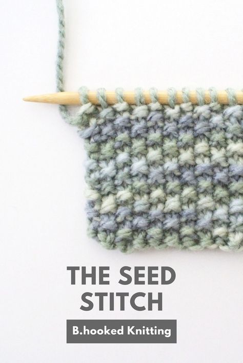 Knit Seed Stitch, Types Of Knitting Stitches, Knit Stitches For Beginners, Knitting Basics, Beginner Knitting Patterns, Textured Yarn, Knitting Instructions, Seed Stitch, How To Knit