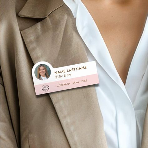 Custom Photo & Logo Magnetic Name Tags – Blush Pink & White

Elevate your branding with our stylish custom photo and logo name tags! Designed for modern professionals, these blush pink and white tags feature a customizable round circle for your photo and logo, making them perfect for employees or as thoughtful gifts.

Our easy-to-use template allows for seamless online personalization, ensuring your name tags reflect your unique style. Choose from a variety of colors and fonts to match your comp Aesthetic Name Tag, Magnetic Name Tags, Logo Photo, Employee Recognition, Logo Making, Logo Name, Round Circle, Photo Logo, Business Look