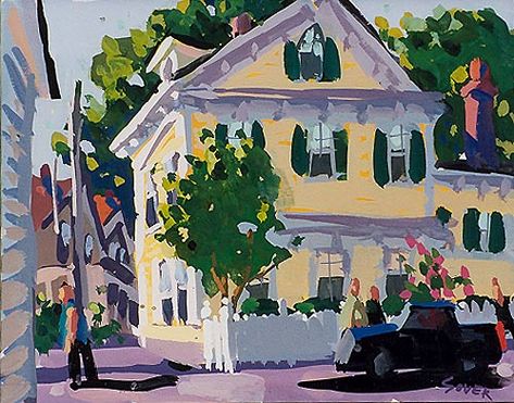 Charles Sovek, Artist and Author | Favorites | Gouache Paintings Gouache Cityscape, Sketchbook Tips, Watercolor Board, Travel Art Journal, Building Painting, Gouache Illustrations, Yellow House, Landscape Abstract, Gouache Art