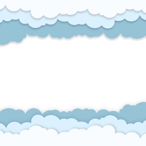 Blue Border Design Aesthetic, Cloud Border Design, Blue Border Design, Cloud Border, Clouds Png, Paper Ripped, Vinyl Record Art Ideas, Blue Template, Cloud Template