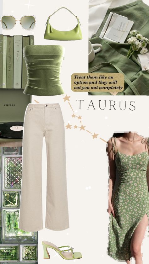 Taurus ♉️ aesthetics ✨️ #Taurus #outfit #green Theatrical Romantic Style, Taurus Ascendant, Sun In Taurus, Taurus Art, Bohemian Grunge, Venus Fashion, Taurus Sign, Venus Dresses, Romantic Style