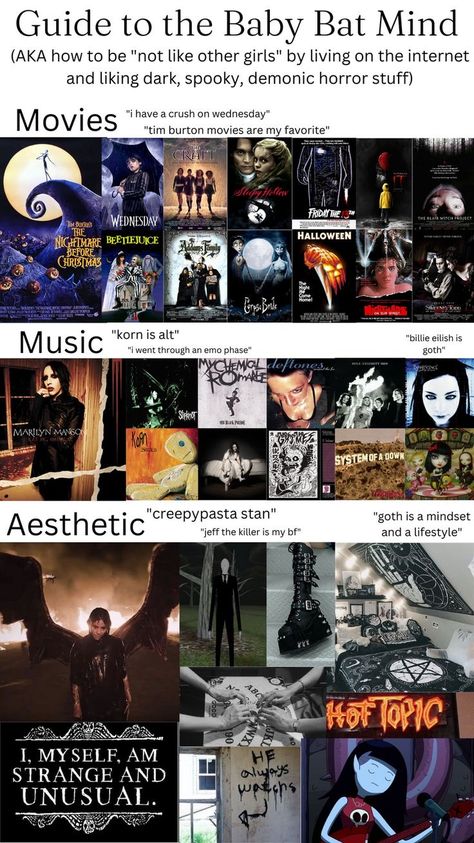 Types Of Goth Aesthetic, How To Be Goth Aesthetic, Old Emo Aesthetic, Where To Get Goth Clothes, 2000s Mall Goth Aesthetic, Goth Movies List, Victorian Goth Clothes, Victorian Gothic Aesthetic Outfit, Babybat Aesthetic