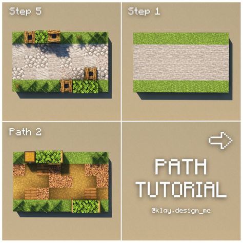 Minecraft Gravel Path, Village Path Minecraft, Minecraft Village Path, Stone Path Minecraft, Pathway Ideas Minecraft, Minecraft Pathway Ideas, Minecraft Stone Path, Paths Minecraft, Pathway Minecraft