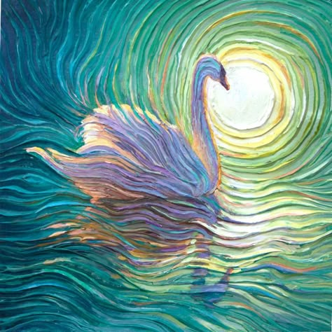 Artist Grid, Beginners Canvas Painting, Paint For Beginners, Painting With Acrylic Paint, Energy Painting, Heart Canvas Art, Painting On Canvas For Beginners, Canvas Painting For Beginners, Swan Painting