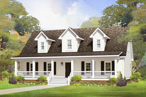 1500 Square Feet | 2 Bedrooms | 2 Baths Cape Cod House Plans 2 Story, Cape Cod Style Home, Cape Cod House Exterior, Cape Cod House Plans, Modular Home Plans, Modular Home Floor Plans, Cape Cod Style, Cape Cod House, Prefabricated Houses