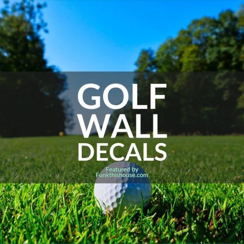 As the green claims the golfer, he submits. Don't miss these gorgeous golf wall decals including golf courses and golf wall quotes. #golfdecals #walldecor #walldecals #golf #homedecor #funkthishouse Golf Club Art Diy Wall Decor, Golf Signs Ideas, Golf Course Wall Mural, Funny Golf Cart Decals, Golf Metal Wall Art, Golf Furniture, Golf Wall Decor, Golf Artwork, Golf Wall Art