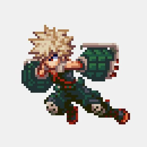 How To Pixel Art, Mha Fanart, Grid Art, Anime Pixel, Bakugo Katsuki Fanart Cute, Mha Characters, Piskel Art, Mha Stuff, Wallpaper Ios